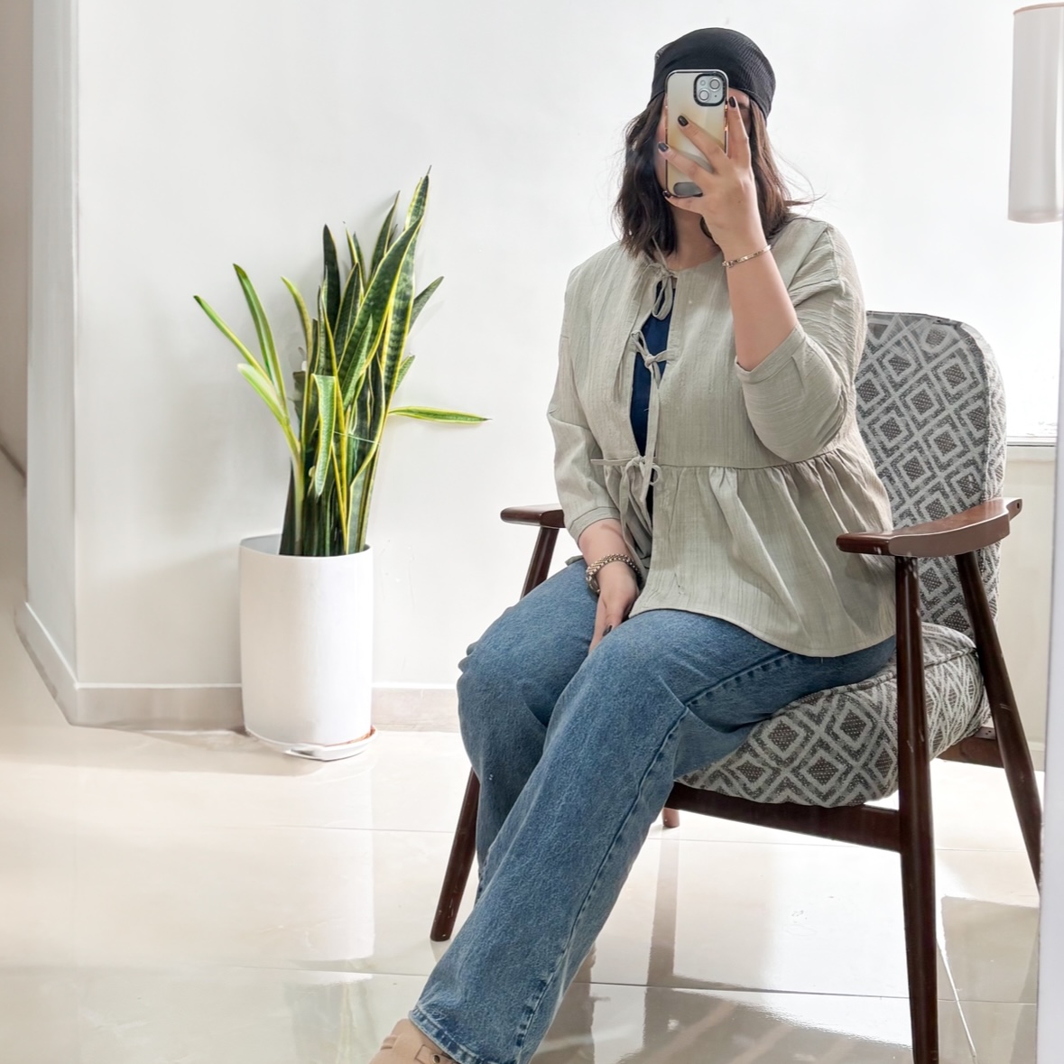 شومیز گره پاپیونی کوتاه